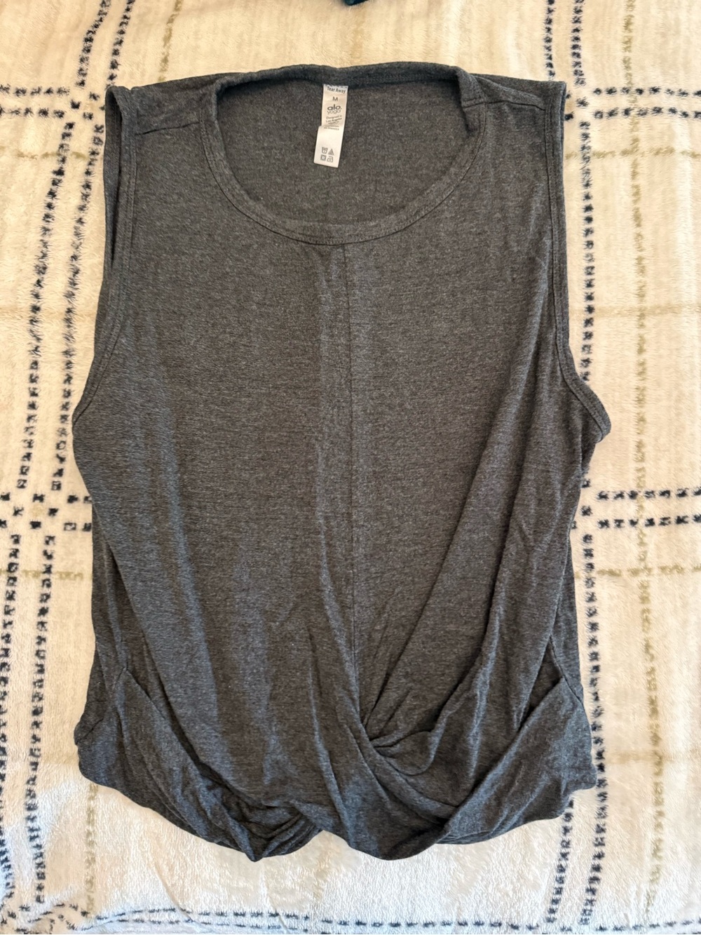 Alo Yoga Cover Tank - Anthracite Heather Size Medium